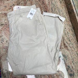 NWT AG Adriano Goldschmied Caden Tailored Trouser khaki color with slight sheen